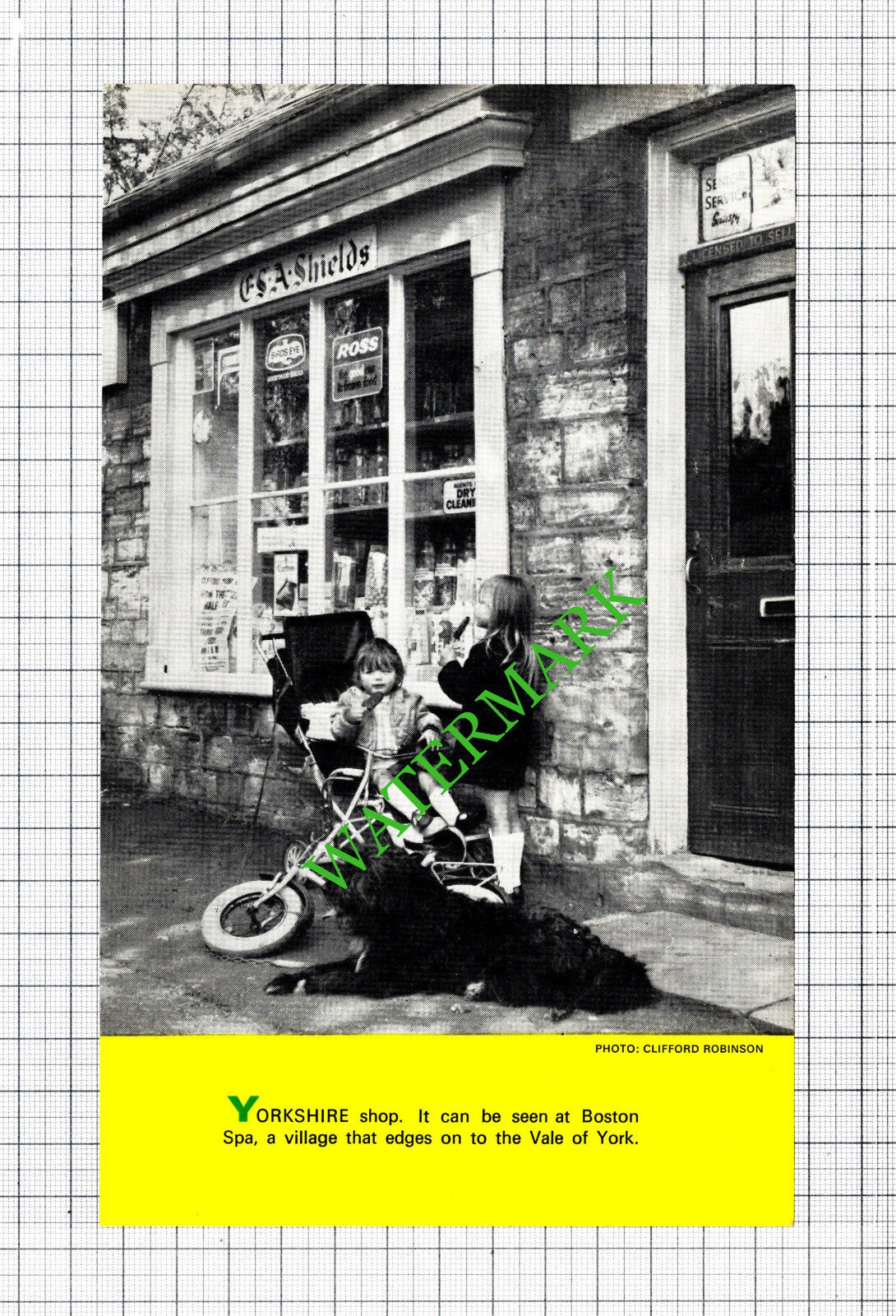 Boston Spa Yorkshire FSA Shields Shop - 1977 Cutting