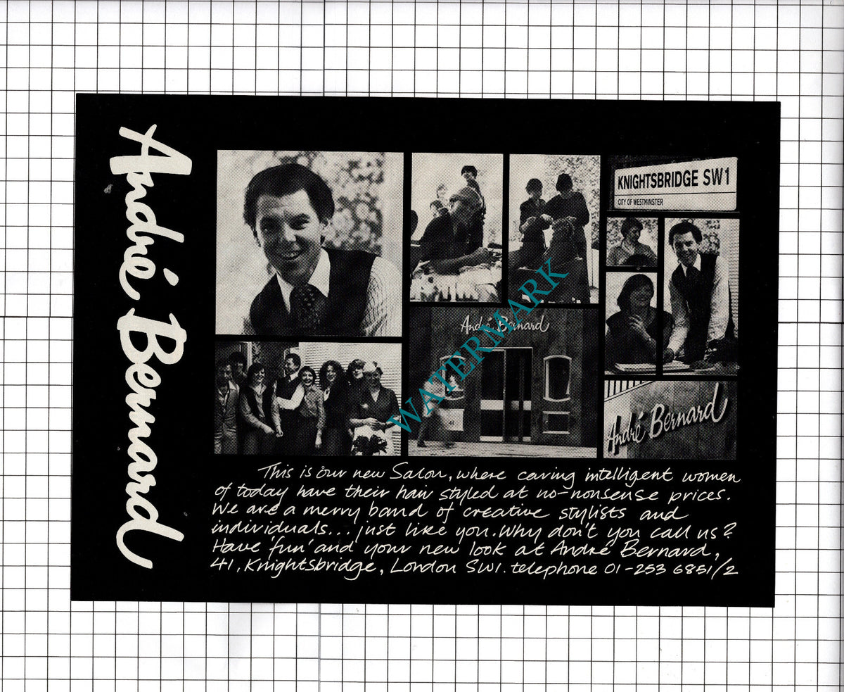 Andre Bernard Knightsbridge London VINTAGE ADVERT - 1980