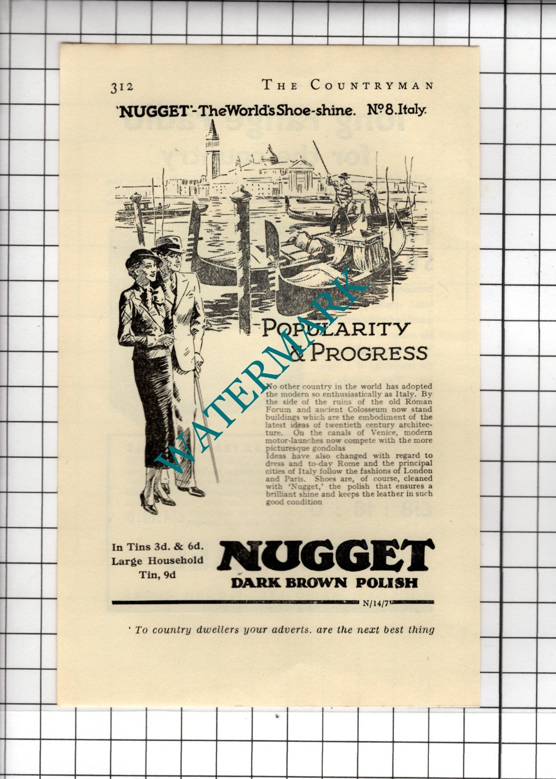 McMichael Radio Ltd Slough Bucks / Nugget Shoe Polish Italy ADVERT- 1934 Advert