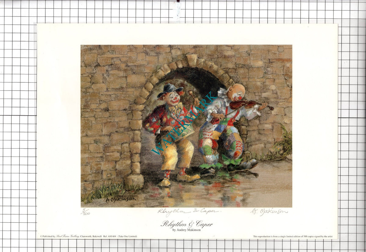 CLOWN PRINT by Audrey Makinson Clowns Circus - "Rhythm & Caper"