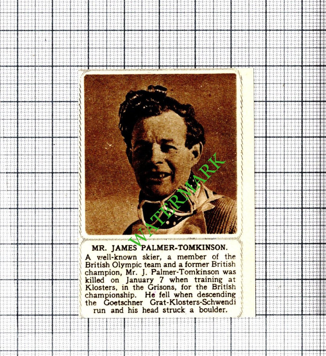 Mr James Palmer-Tomkinson Killed - 1952 SMALL Cutting