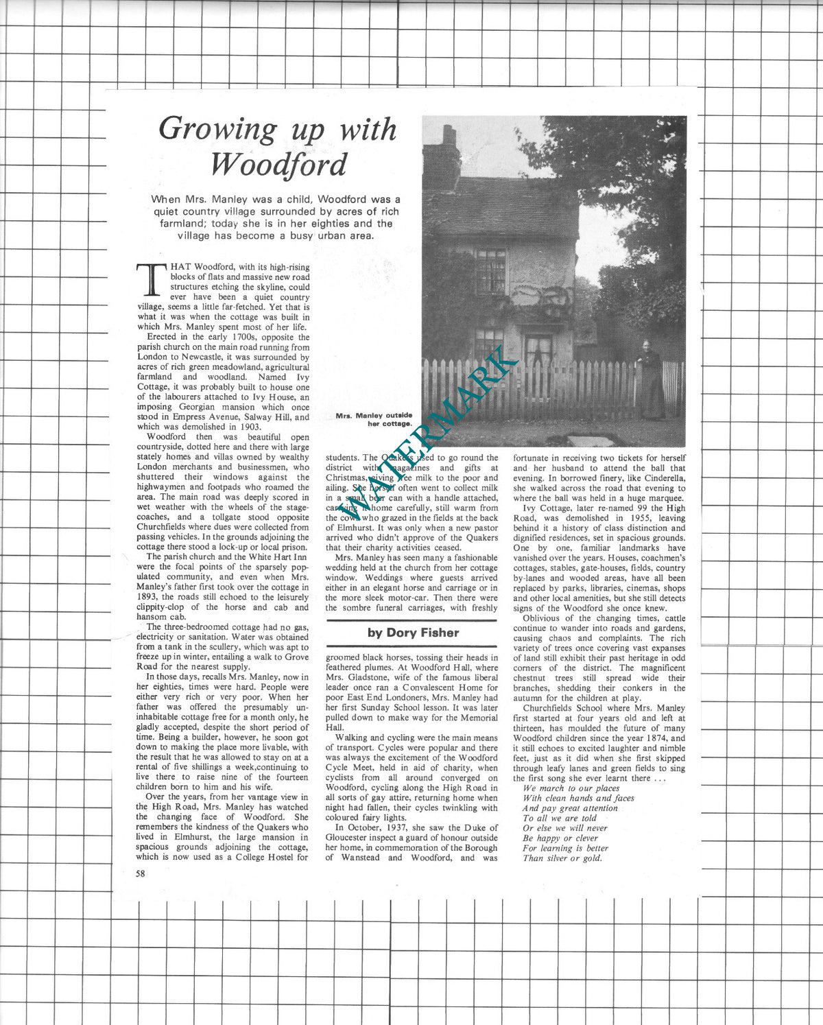 Mrs Manley Woodford Essex - 1978 Article