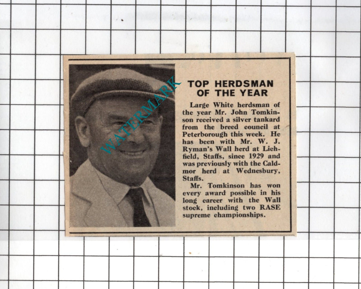 Mr John Tomkinson Mr W J Ryman Lichfield Staffordshire - 1964 SMALL Clipping