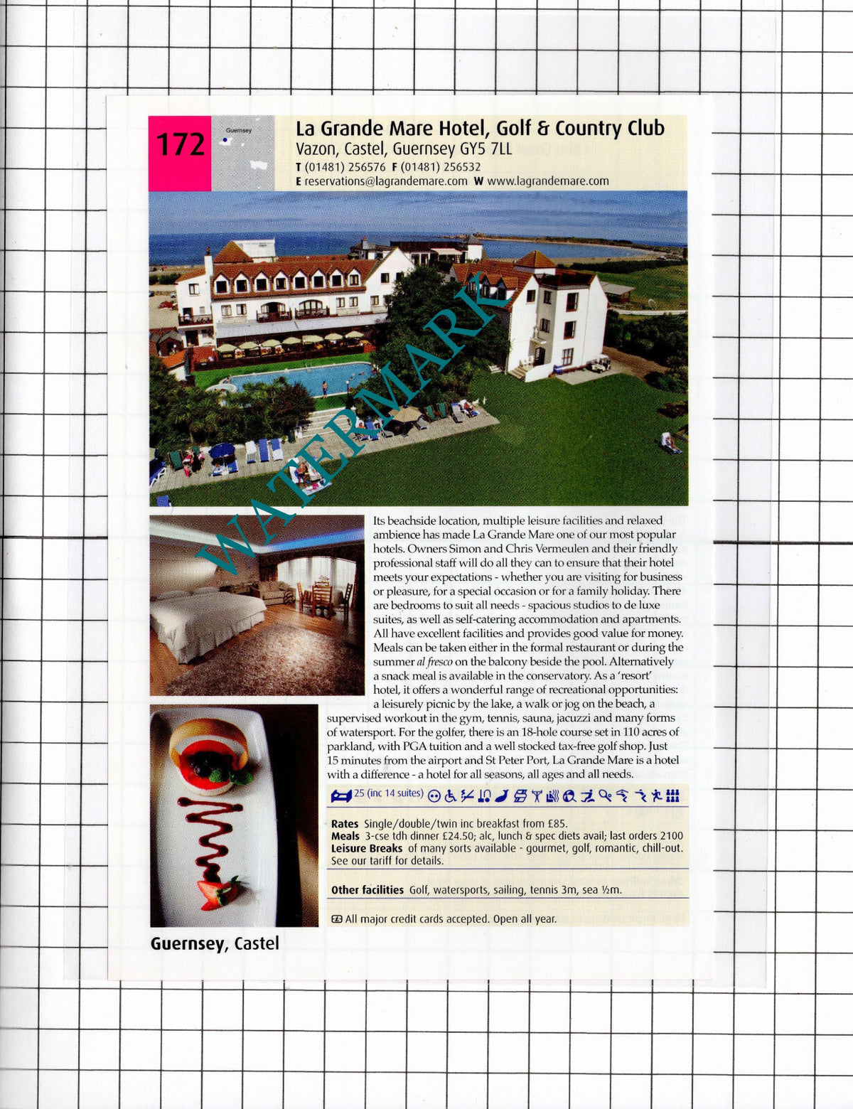 Cobo Bay Hotel Castel Guernsey / La Grande Mare Hotel Castel -2011 Advert