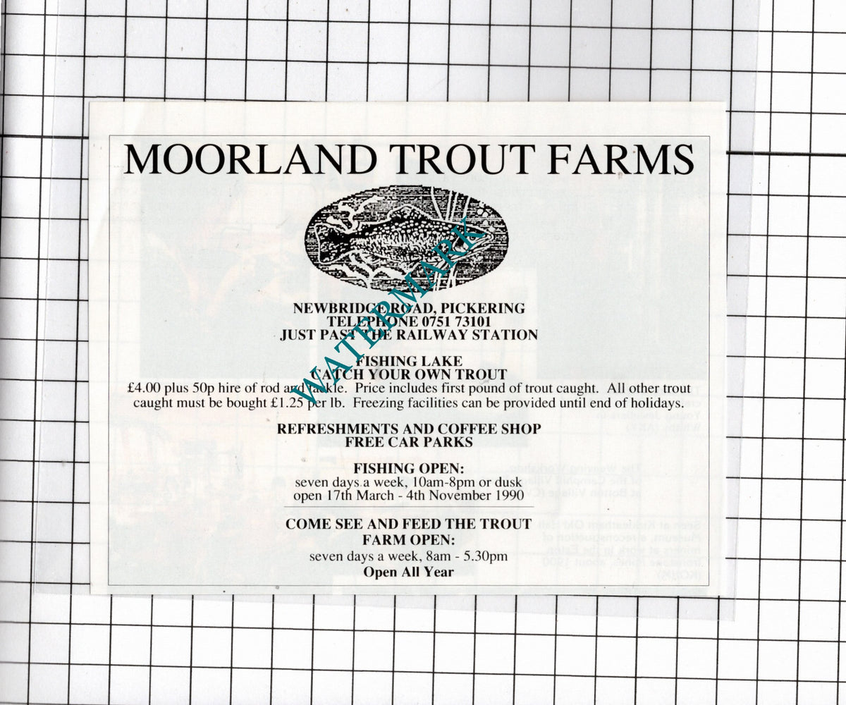 Moorland Trout Farms Pickering North Yorkshire - 1990 Advert