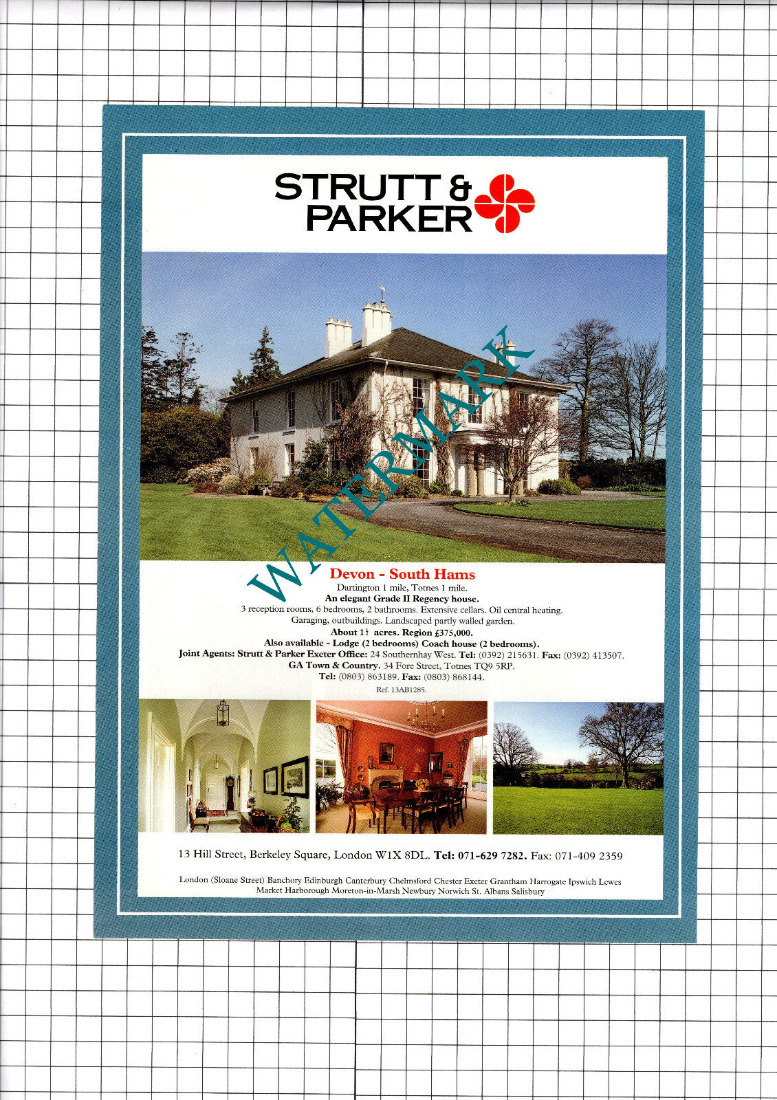 Hyde Heath Buckinghamshire / South Hams Devon Sale Advert- 1994 Clipping / Print