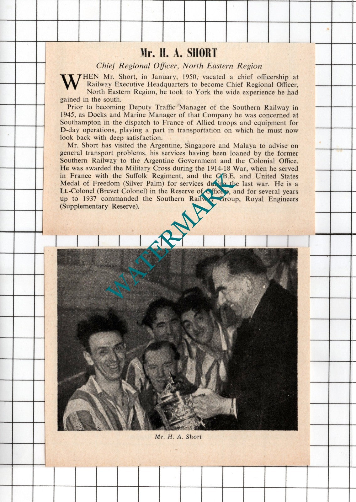 Mr H A Short British Railways - c.1950s Two-Part Clipping
