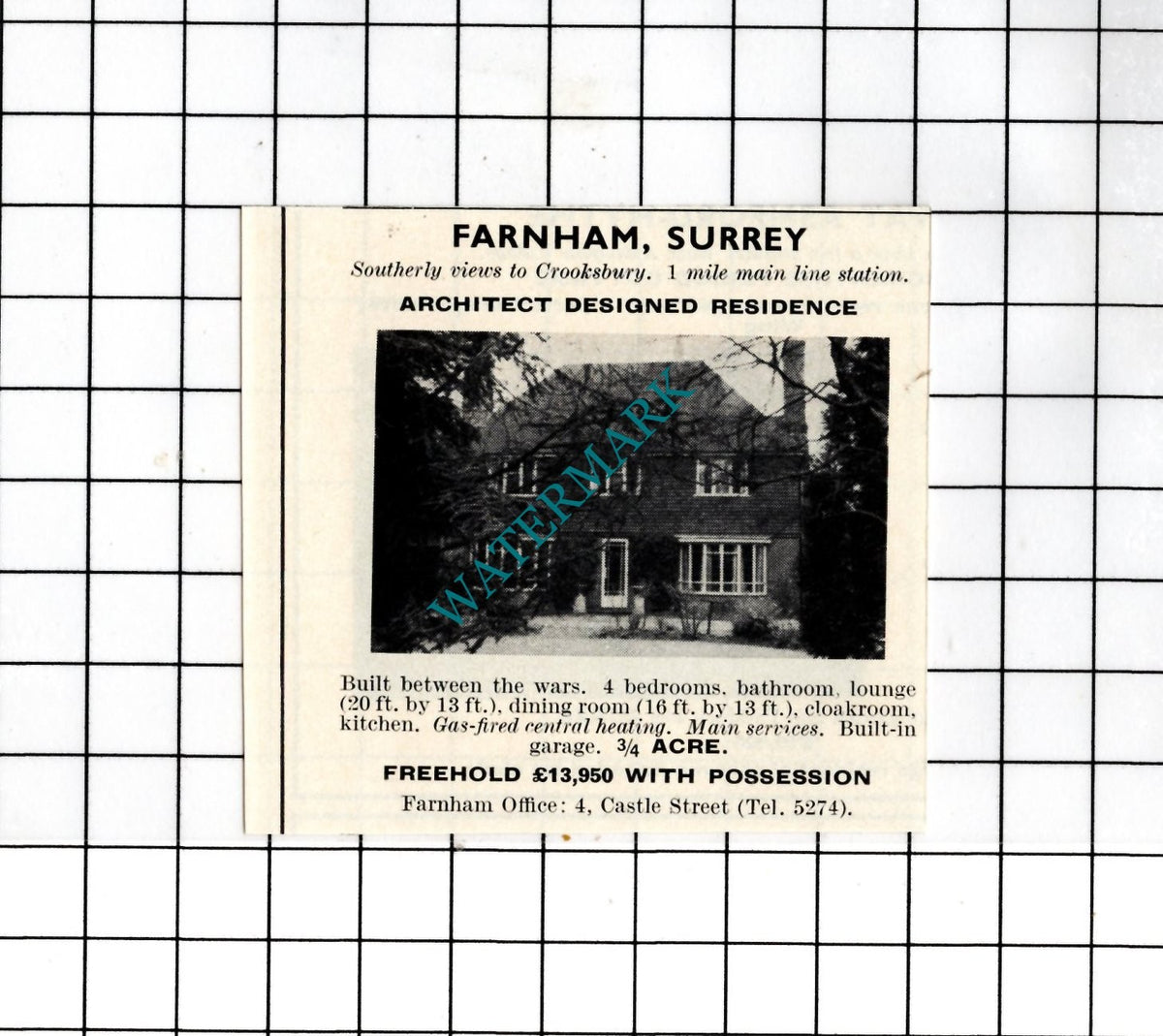 Farnham Surrey - 1967 SMALL House Advert