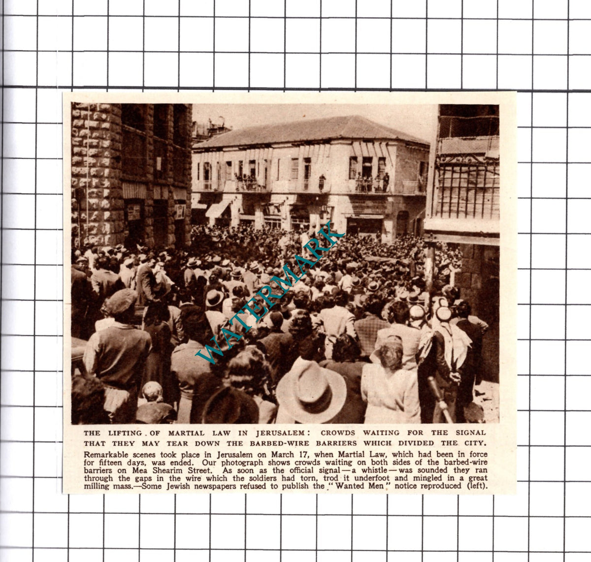 Jerusalem Martial Law - 1947 Small Cutting