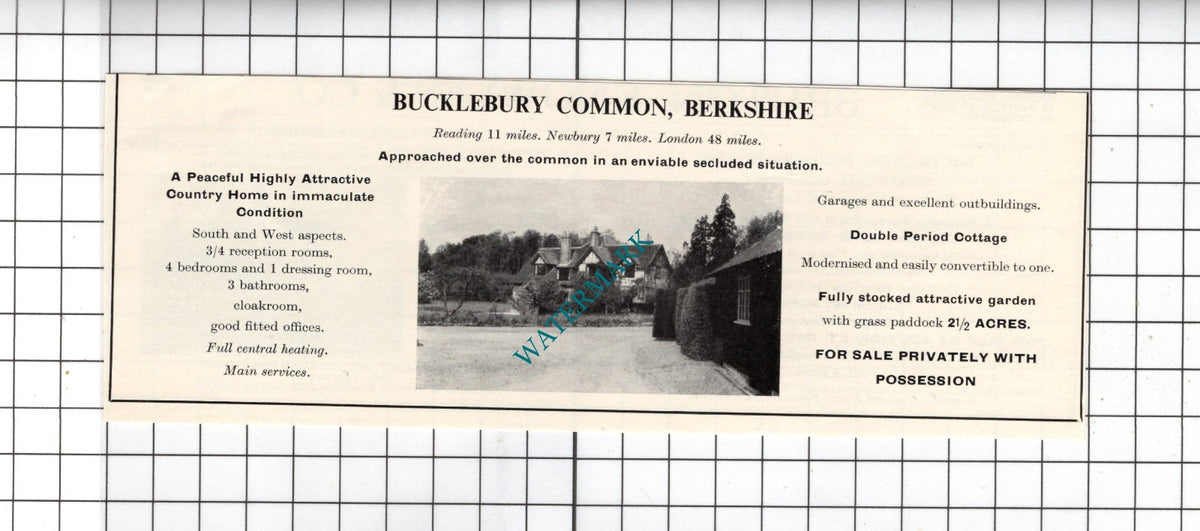 Bucklebury Common Berkshire - 1967 Small House Advert