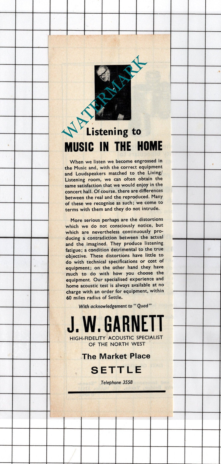 J W Garnett Settle Yorkshire Advert - 1972 Small Clipping