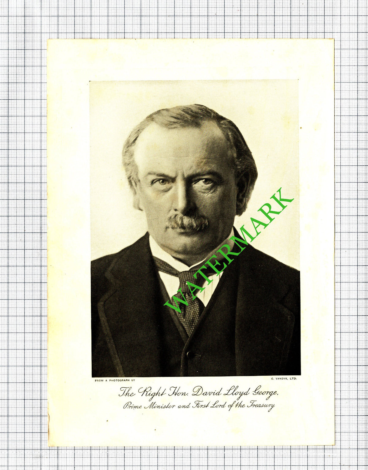 David Lloyd George Prime Minister - 1920 Print
