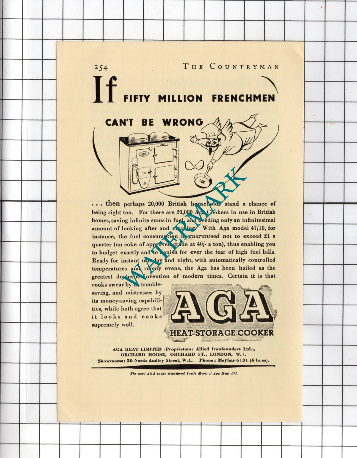 Aga Cooker Advert - 1938 Small Clipping
