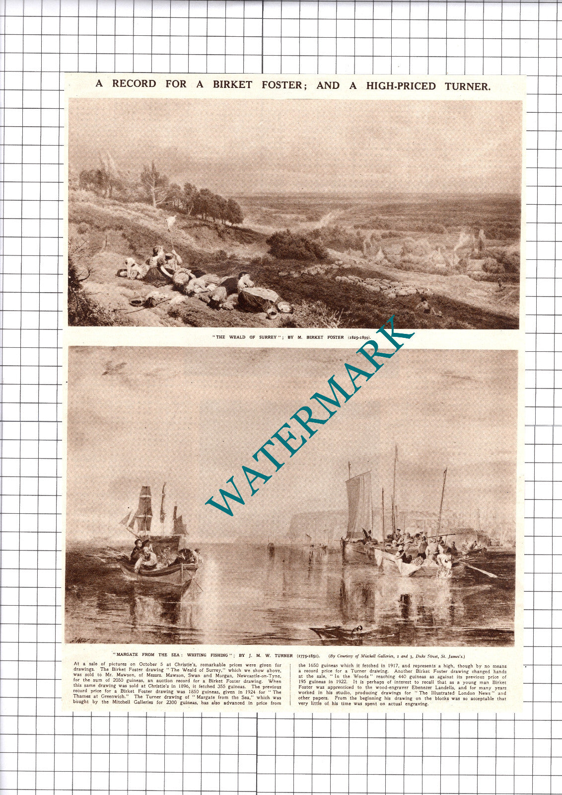 Mawson Swan & Morgan Newcastle Painting Sale Margate Turner - 1945 Clipping