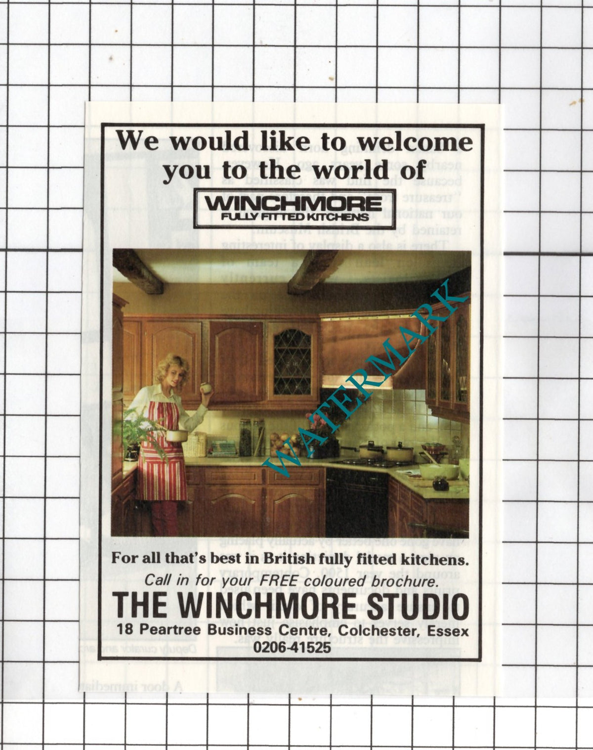 Winchmore Kitchens The Winchmore Studio Colchester Essex ADVERT - 1988