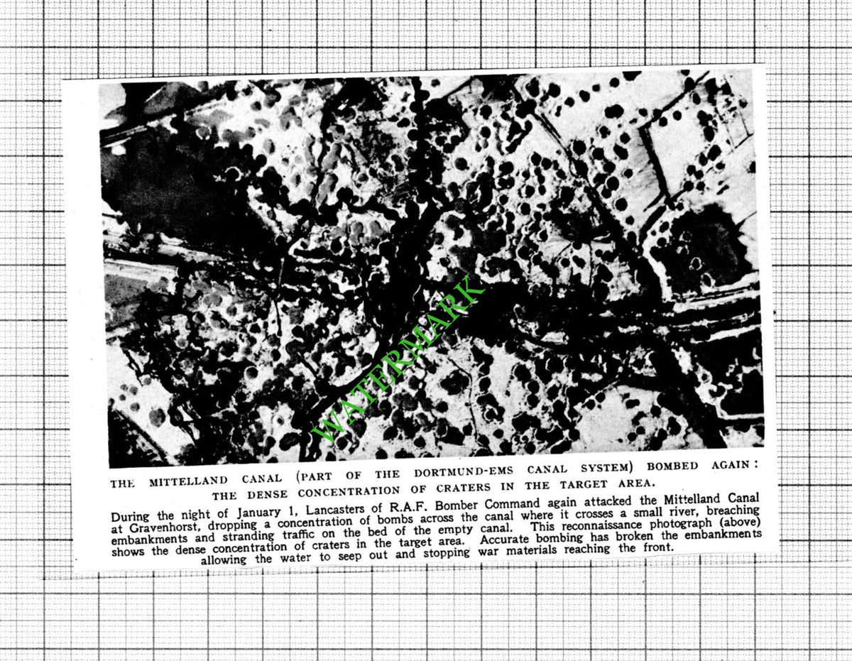 Mittelland Canal Gravenhorst Bombed RAF - 1950 Small Cutting