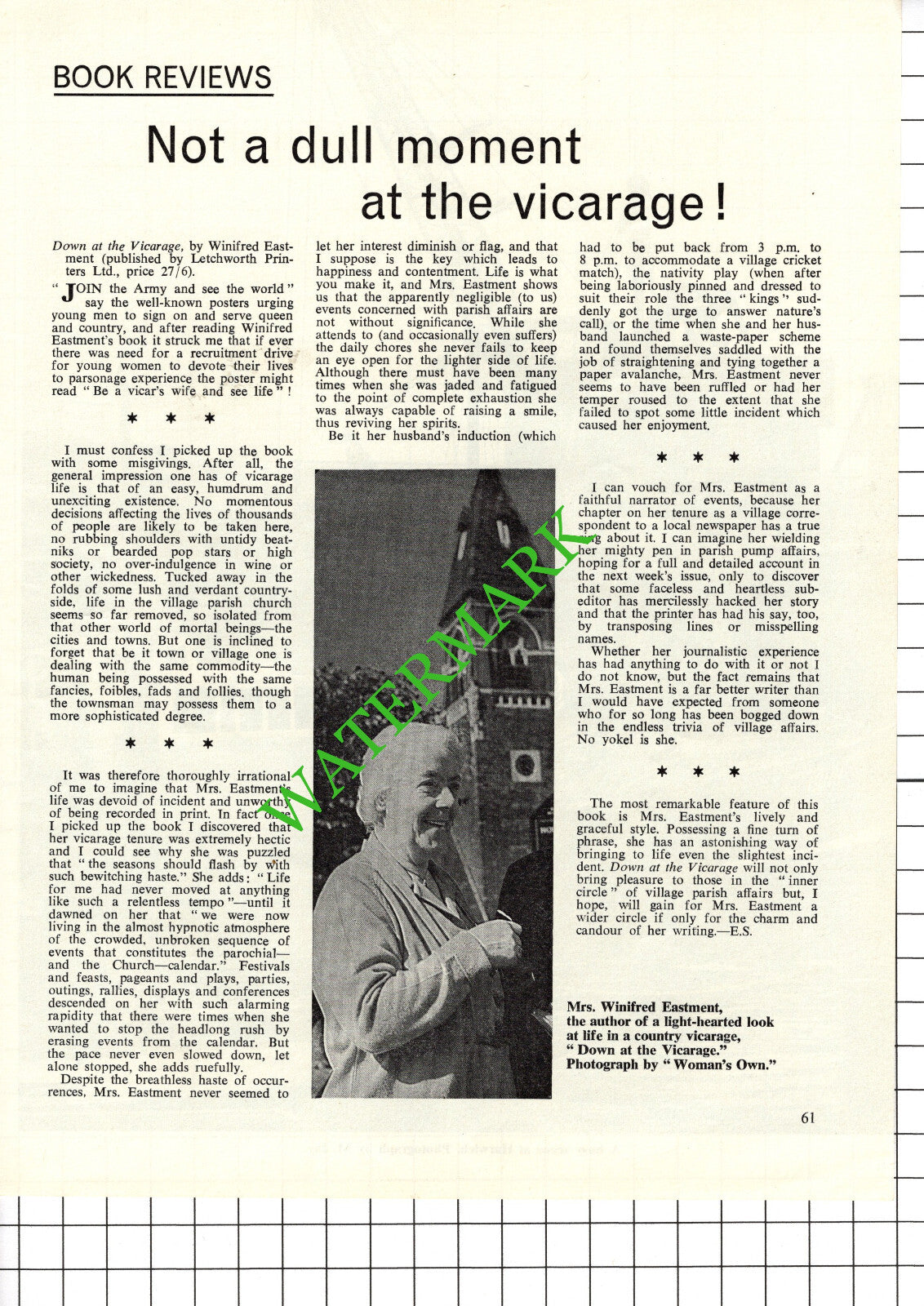 Winifred Eastment - 1968 Article