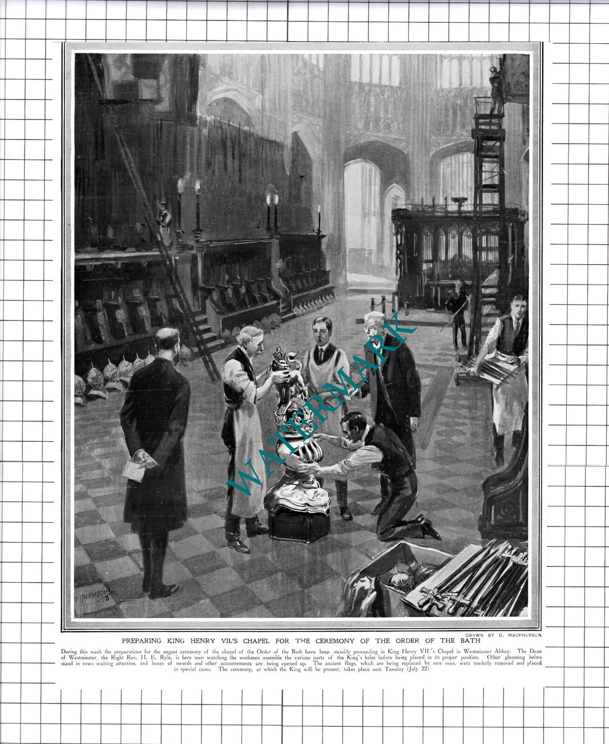 Westminster Abbey King Henry VII Chapel Rev H E Ryle - 1913 Cutting / Print