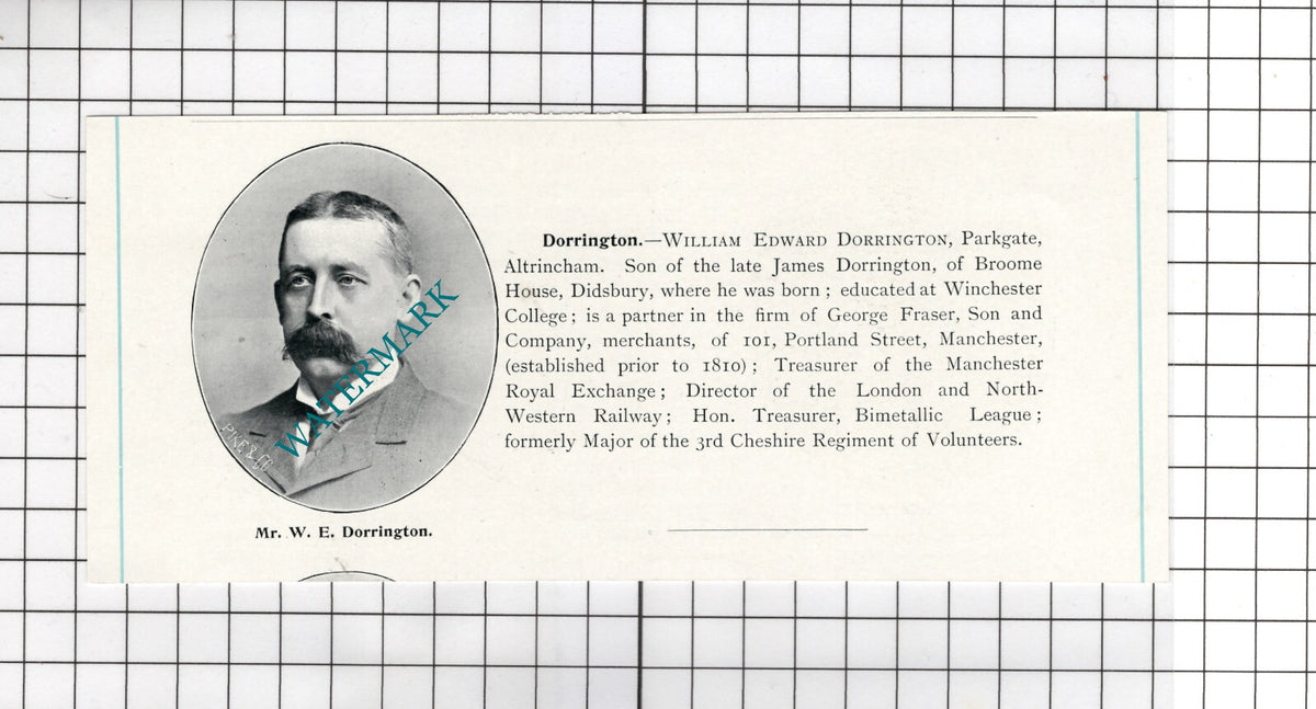 William Coates Levenshulme / William Dorrington Altrincham - c.1900 Cutting