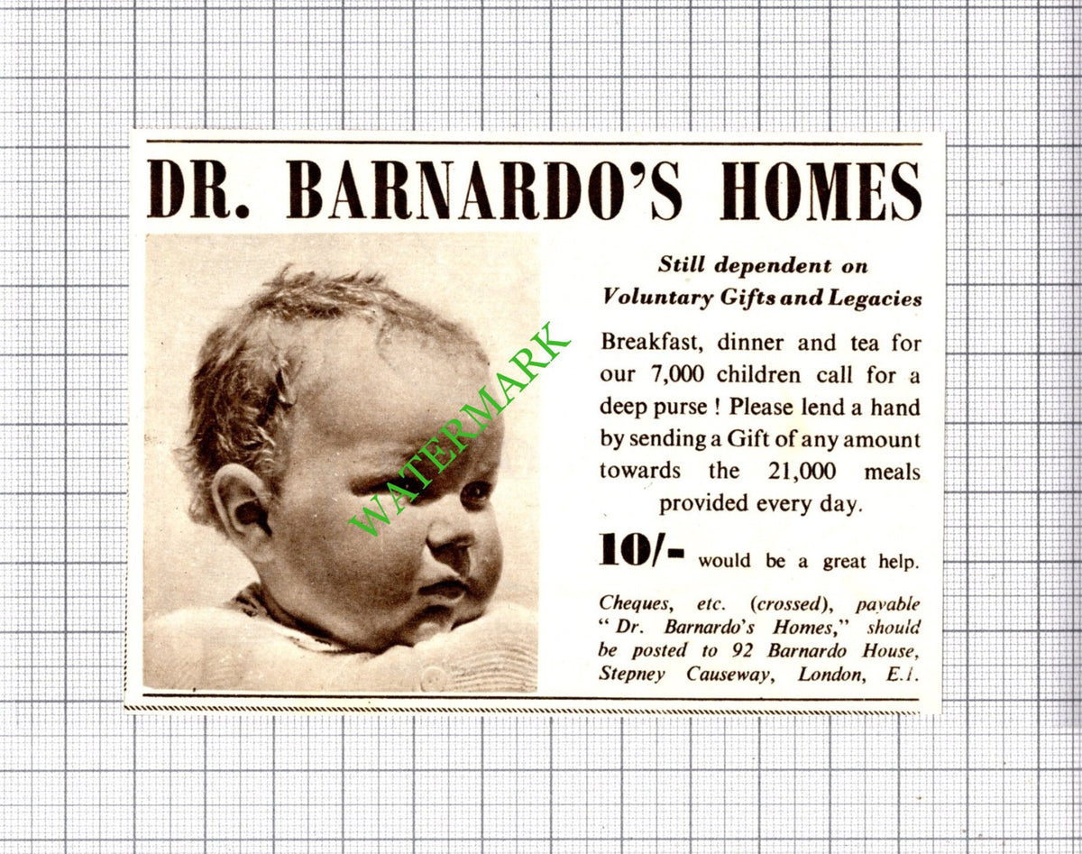 Dr Barnardo's Homes Appeal Advert - 1954 Small Cutting
