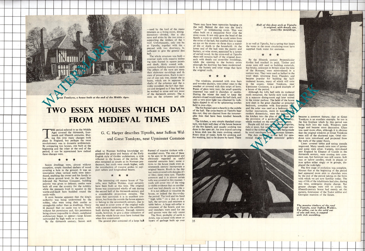 Tiptofts Saffron Walden Essex Great Tomkyns Upminster Essex - 1964 Article