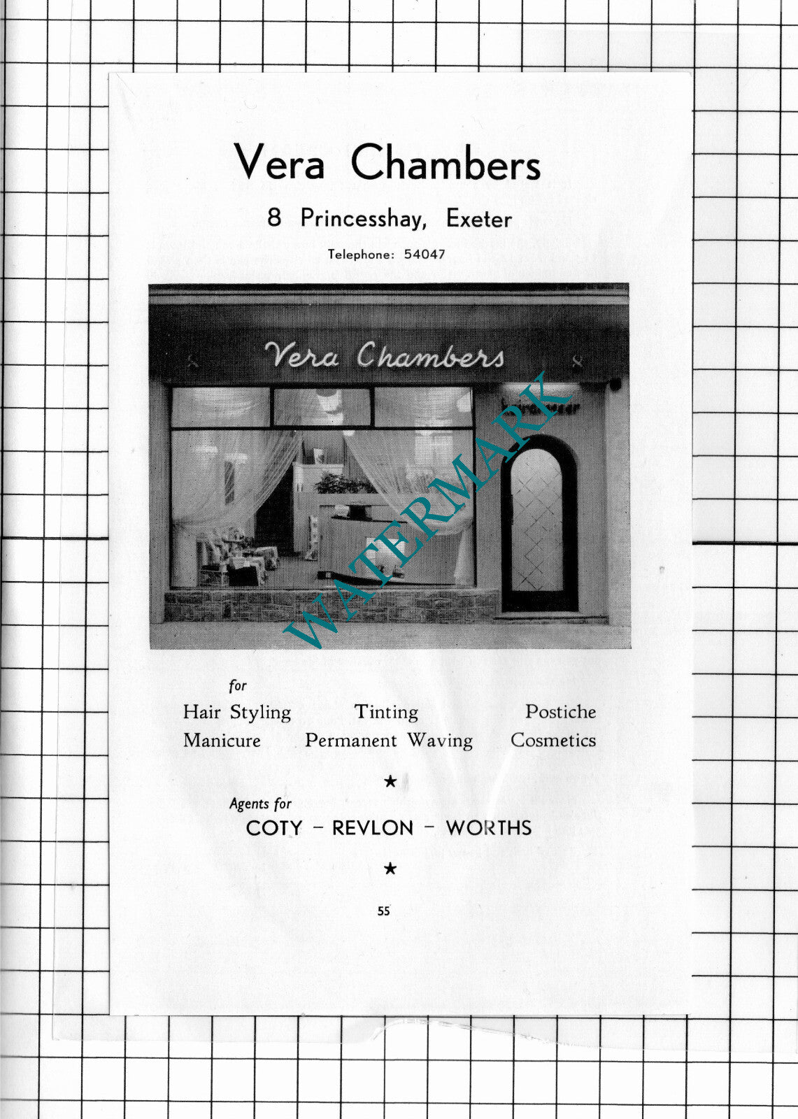 Vera Chambers Hairdresser Exeter Devon Advert - 1957 Cutting