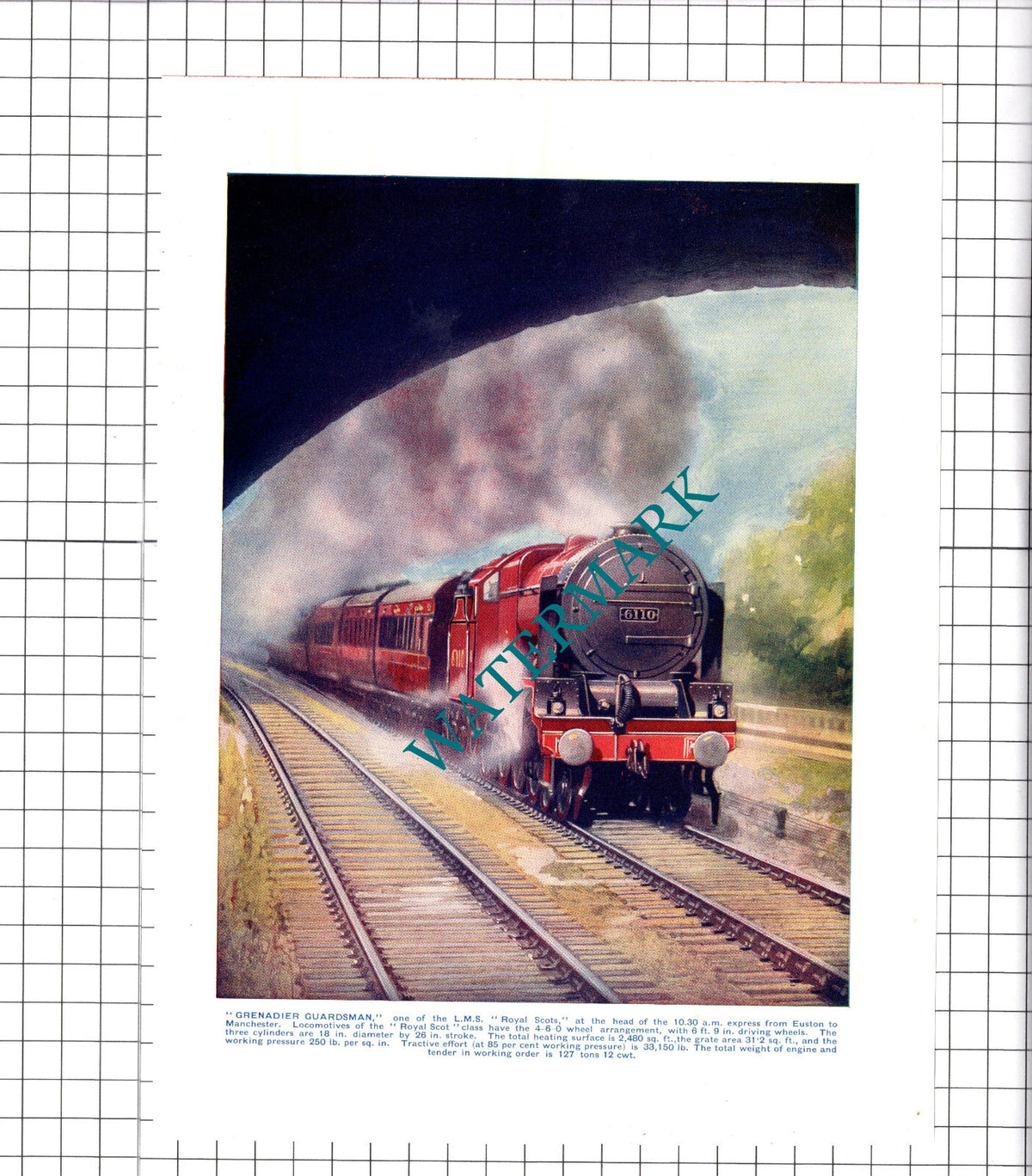 Grenadier Guardsman LMS Royal Scots Railway Locomotive - 1930s Print