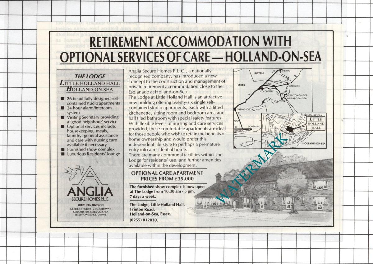 The Lodge Little Holland Hall Holland-on-Sea Essex - 1988 Advert