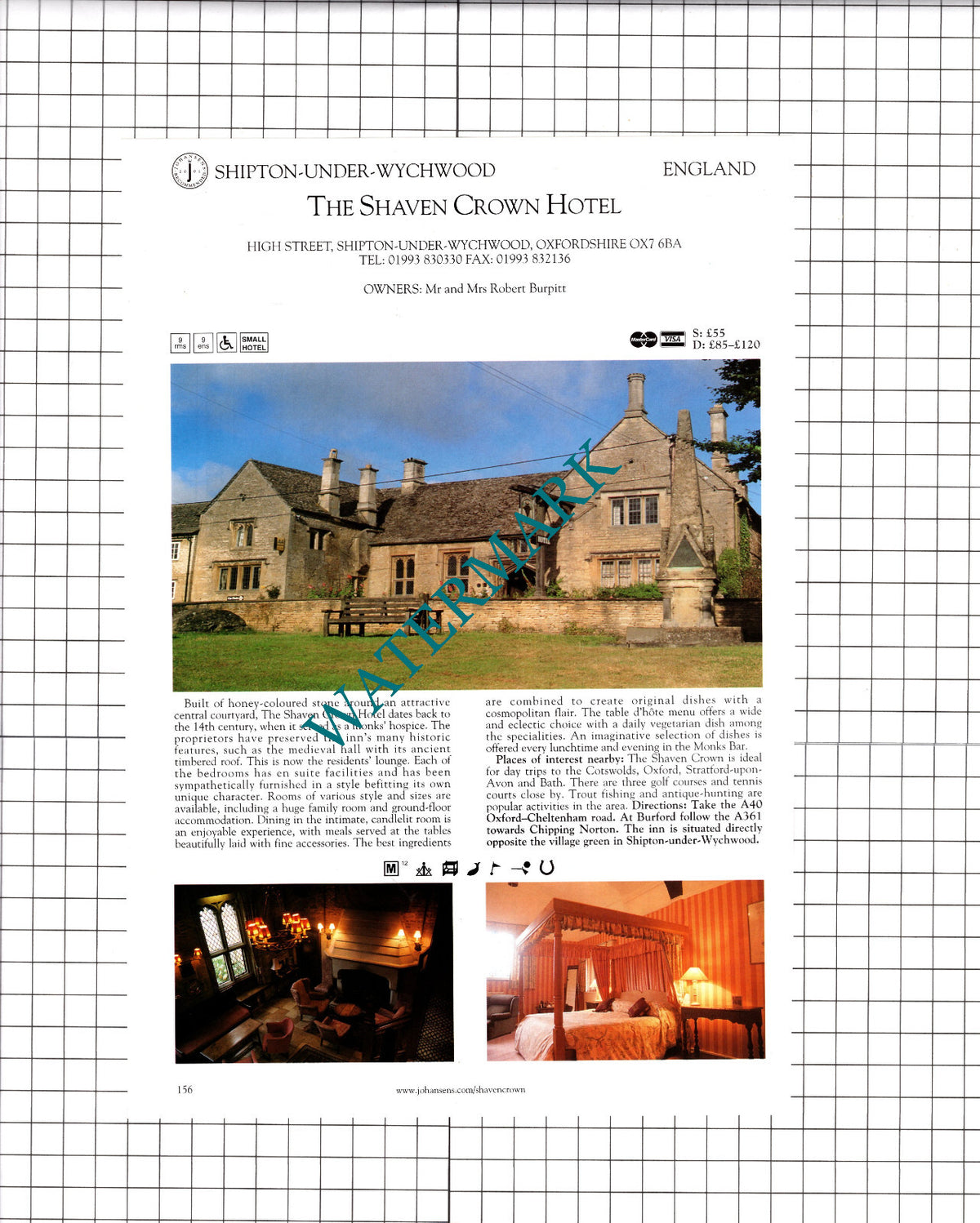 Grange Hotel Oborne Dorset / Shaven Crown Shipton Under Wychwood - 2001 Advert
