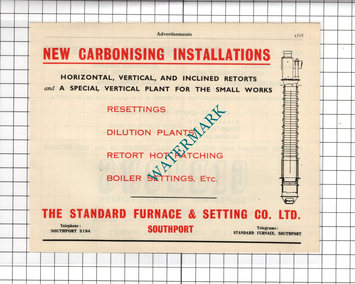 Gibbons Dudley Ltd / The Standard Furnace & Setting Co Southport - 1951 Advert