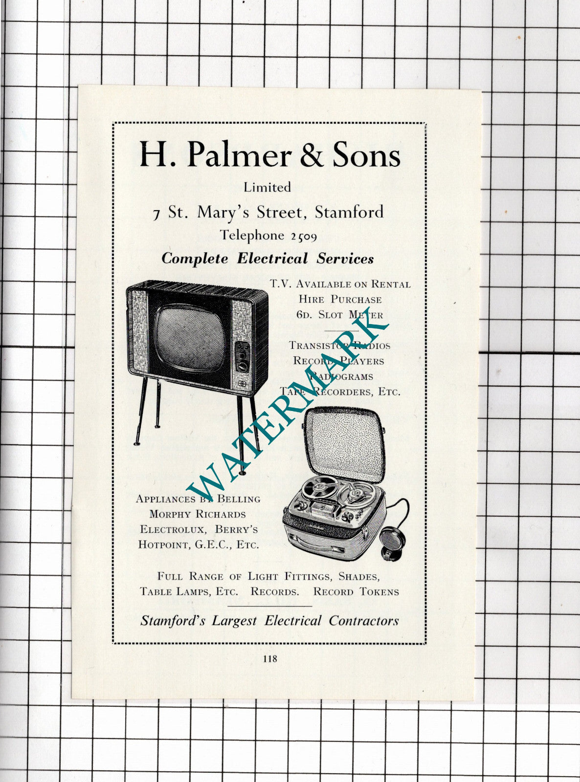 H Palmer & Sons Ltd Stamford Lincolnshire Electrical Advert - 1966 Clipping