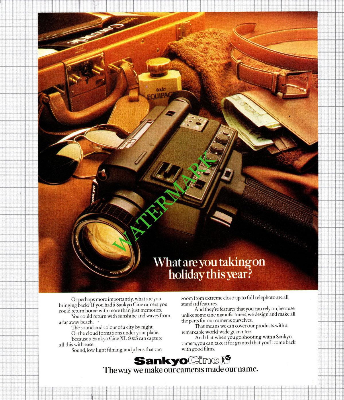 Sankyo Cine Camera ADVERT - 1977 Cutting / Print