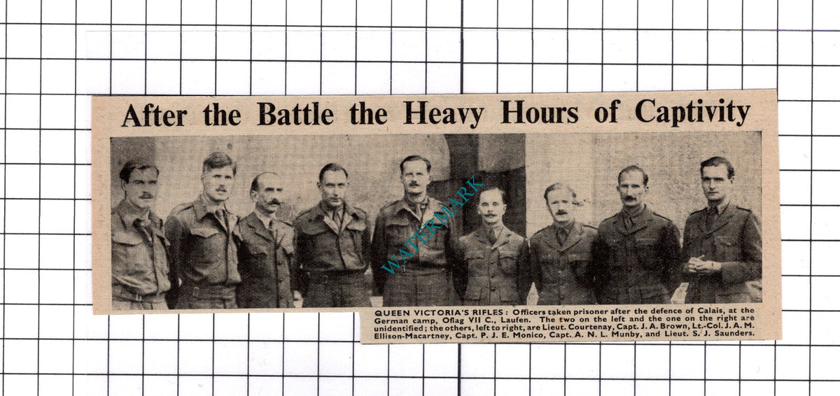 Oflag VII C Laufen Courtenay Munby Ellison-Macartney Monico WW2 - 1941 Clipping