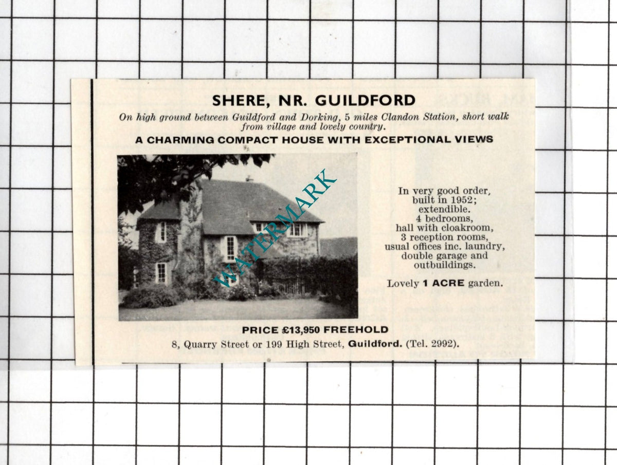 Shere Surrey - 1967 SMALL House Sale Advert