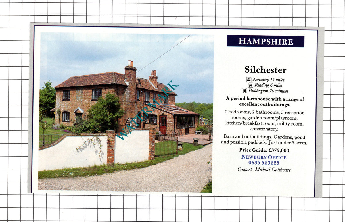 Silchester Hampshire House Sale Advert - 1991 Cutting