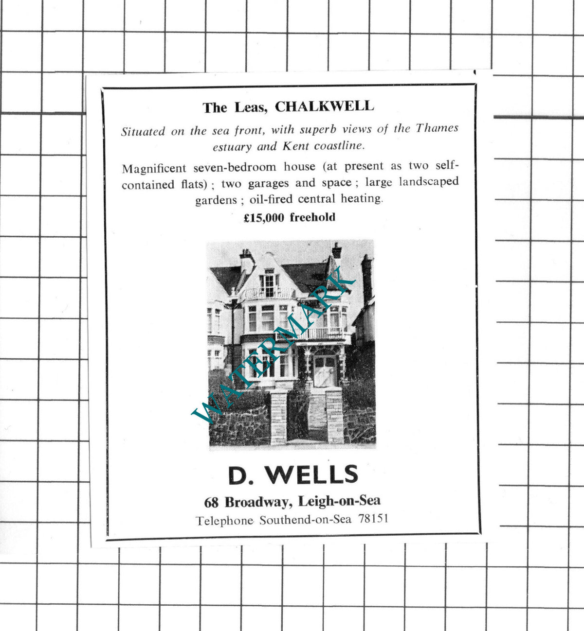 The Leas Chalkwell Essex Sale Advert - 1965 Cutting / Print