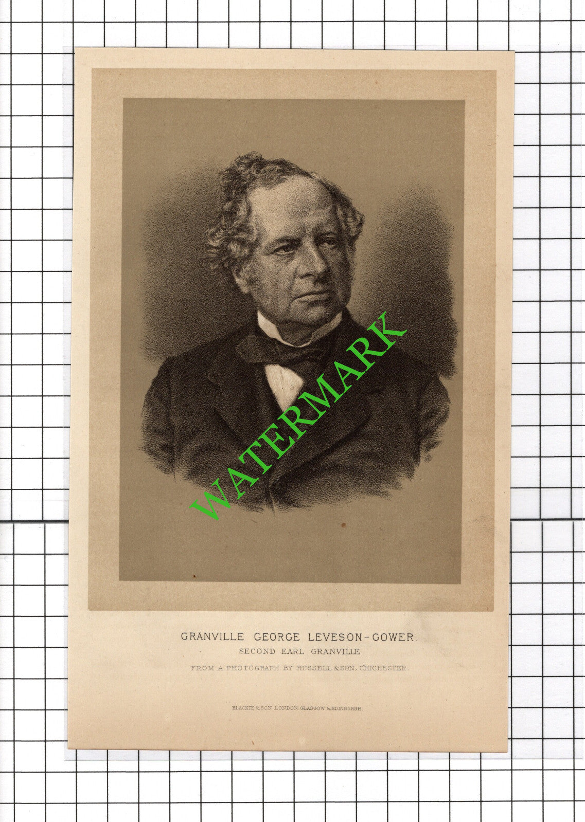 Granville George Leveson-Gower Second Earl Granville - 1890's Small Print