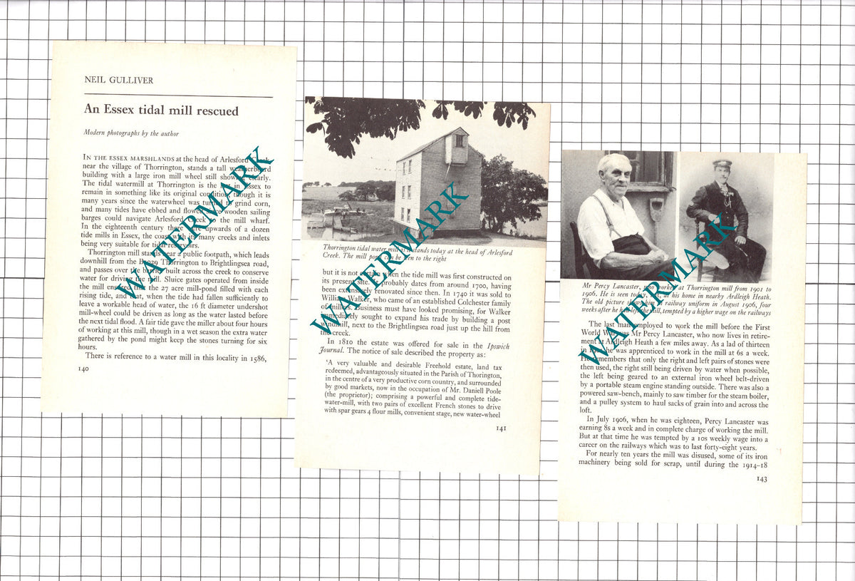 Thorrington Tide Mill Essex Percy Lancaster Tom Glover - 1974 Article / Print