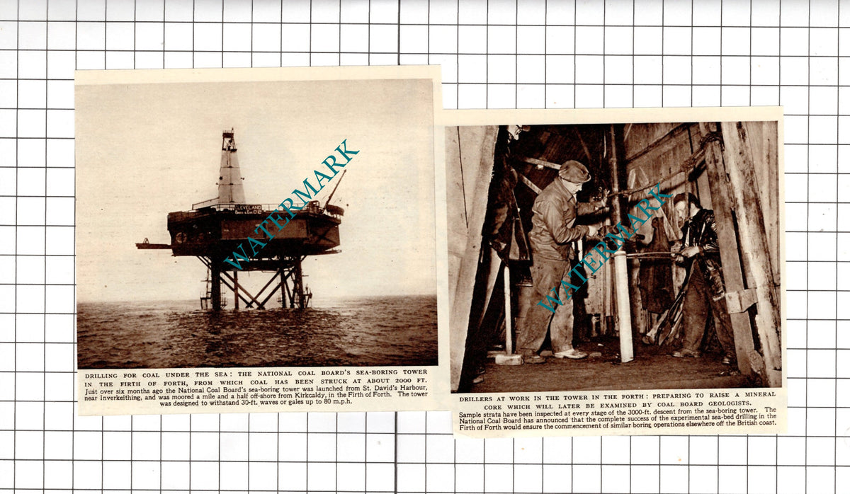 National Coal Board Sea Boring Tower Firth of Forth - 1955 Cutting
