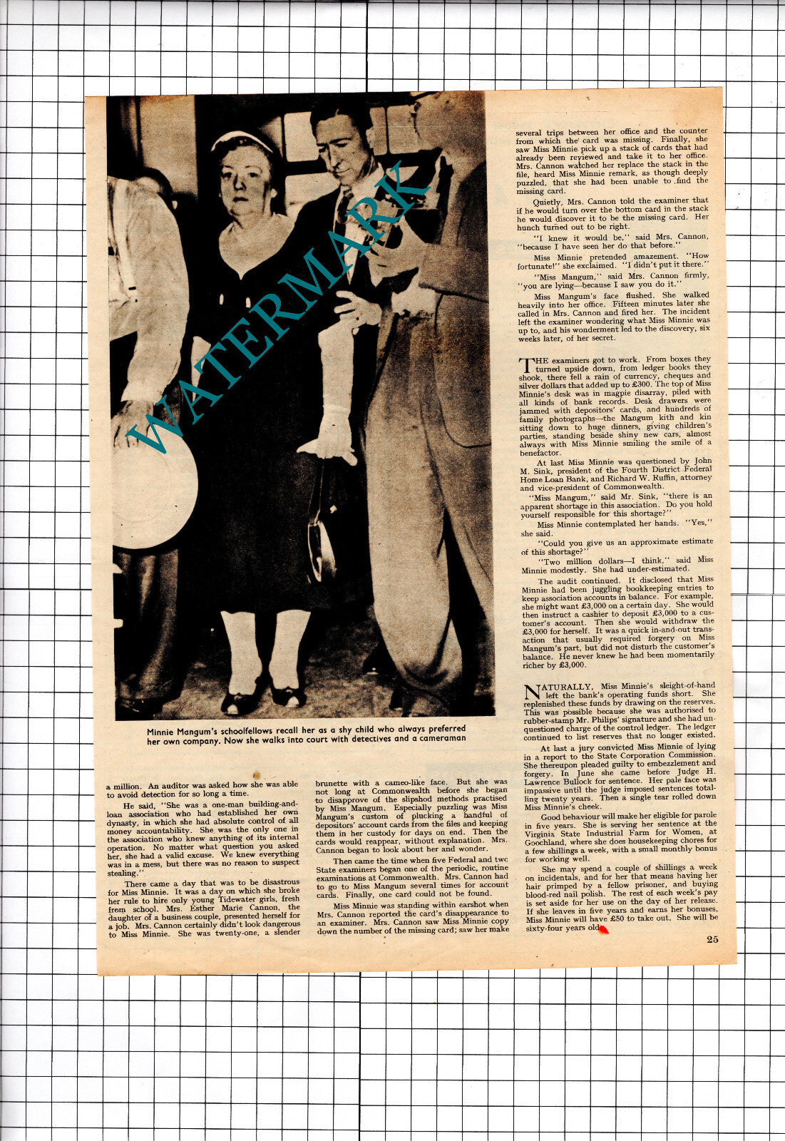 Miss Minnie Mangum Norfolk Virginia America - 1956 Article