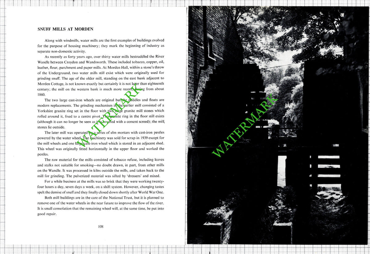 Morden Snuff Mills London - Two-Part Cutting 1967