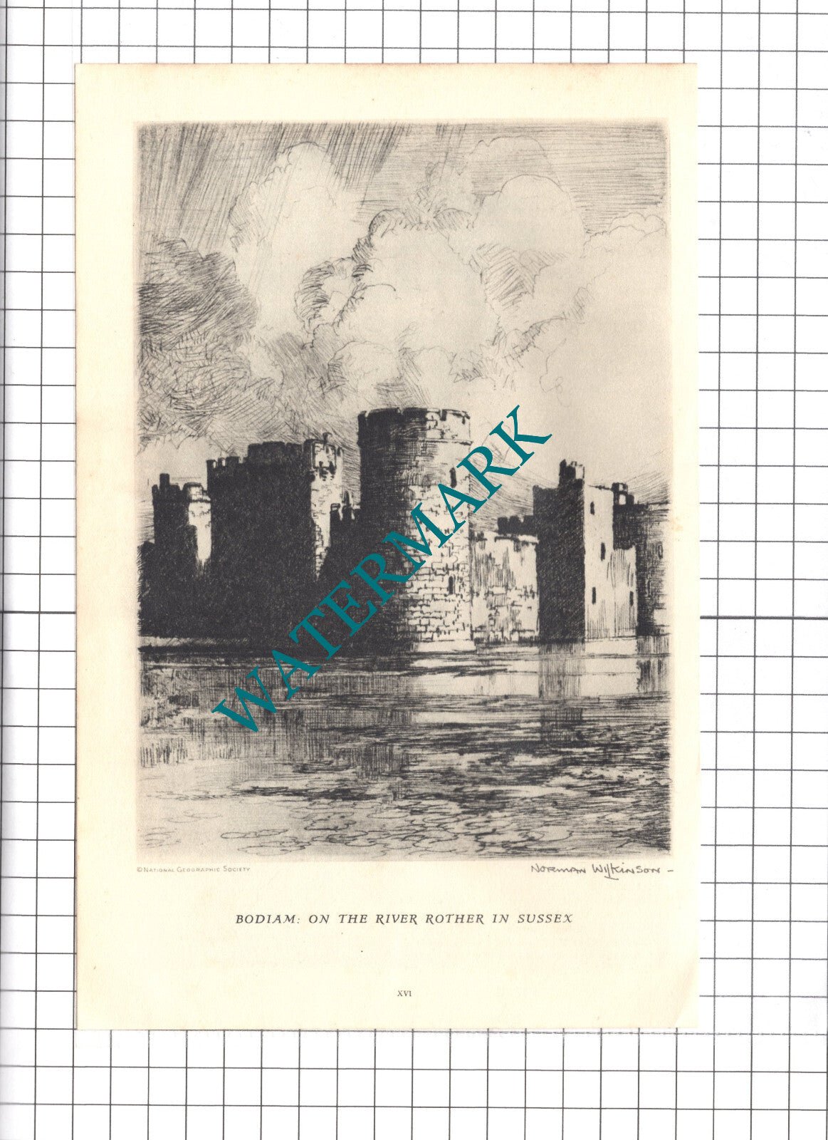 Glamis Castle / Edinburgh Castle Norman Wilkinson -1947 Clipping / Print
