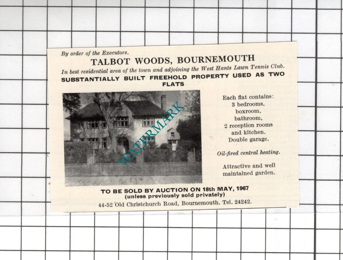 Talbot Woods Bournemouth - 1967 SMALL House Advert