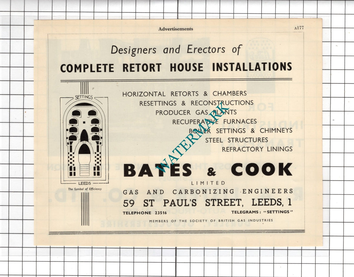 R A Lister & Co Ltd Dursley Gloucs / Bates & Cook Ltd Leeds - 1951 Advert