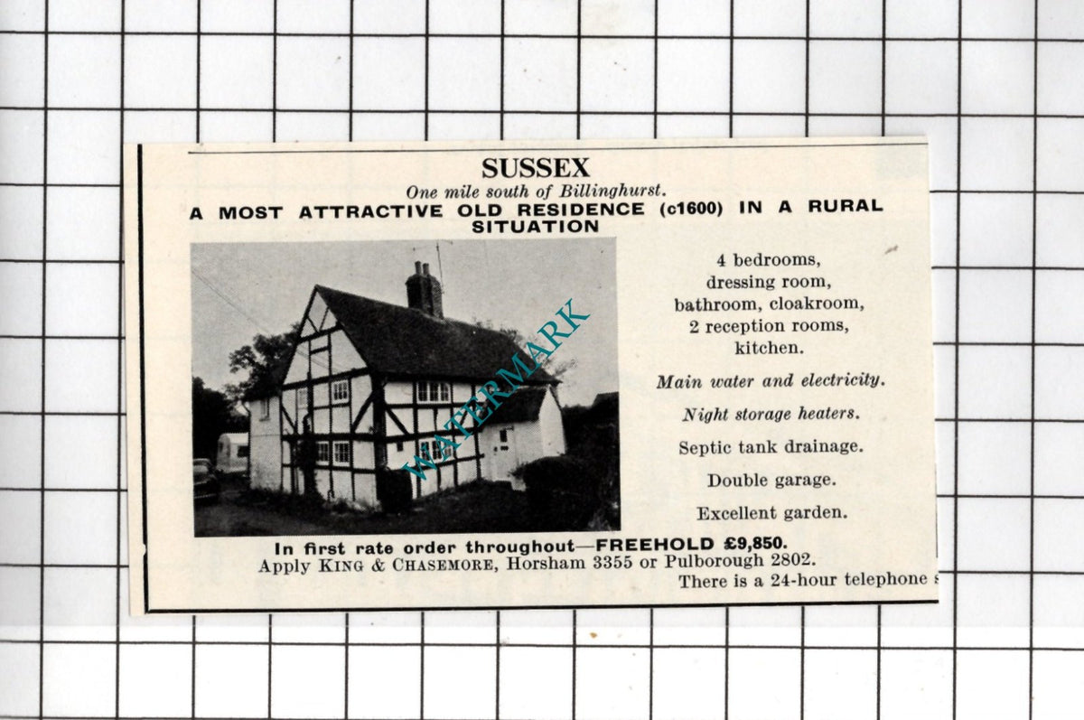 Billinghurst Sussex - 1967 SMALL House Advert