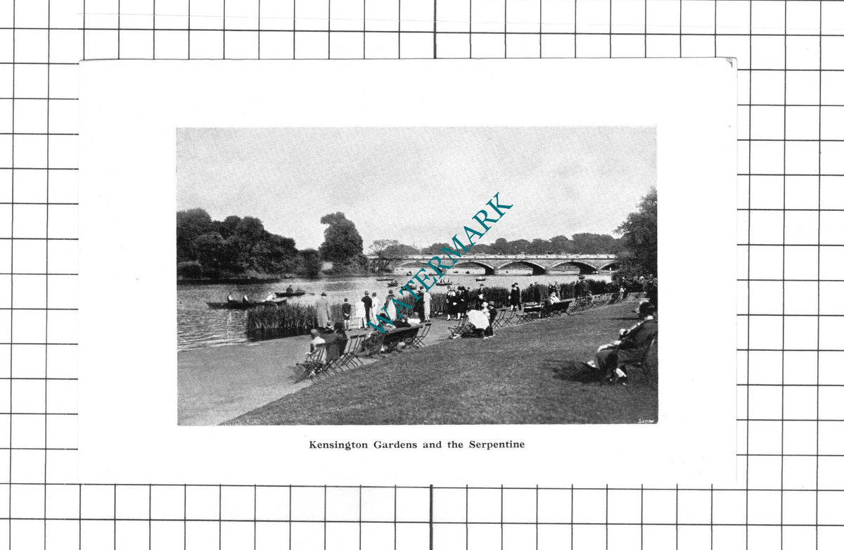 Kensington Gardens Serpentine London - 1939 Small Clipping