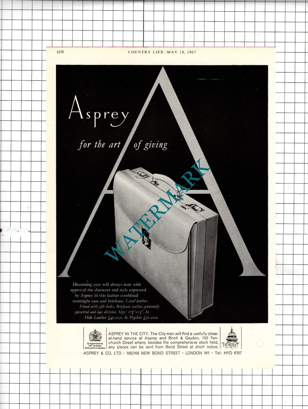 Asprey Advert - 1967 Clipping