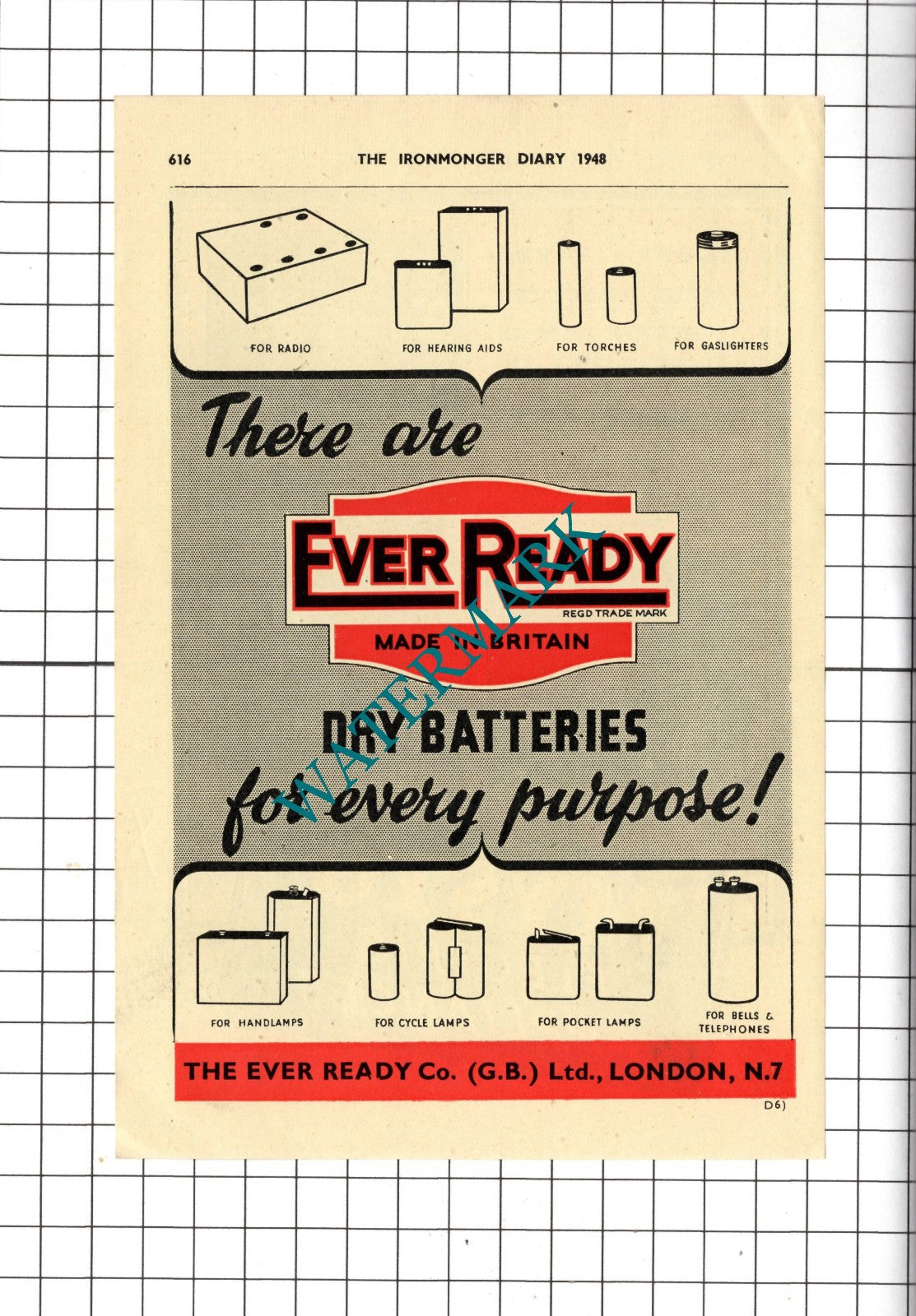 W T French & Son Ltd Birmingham Mysto The Ever Ready Co Ltd London - 1948 Advert