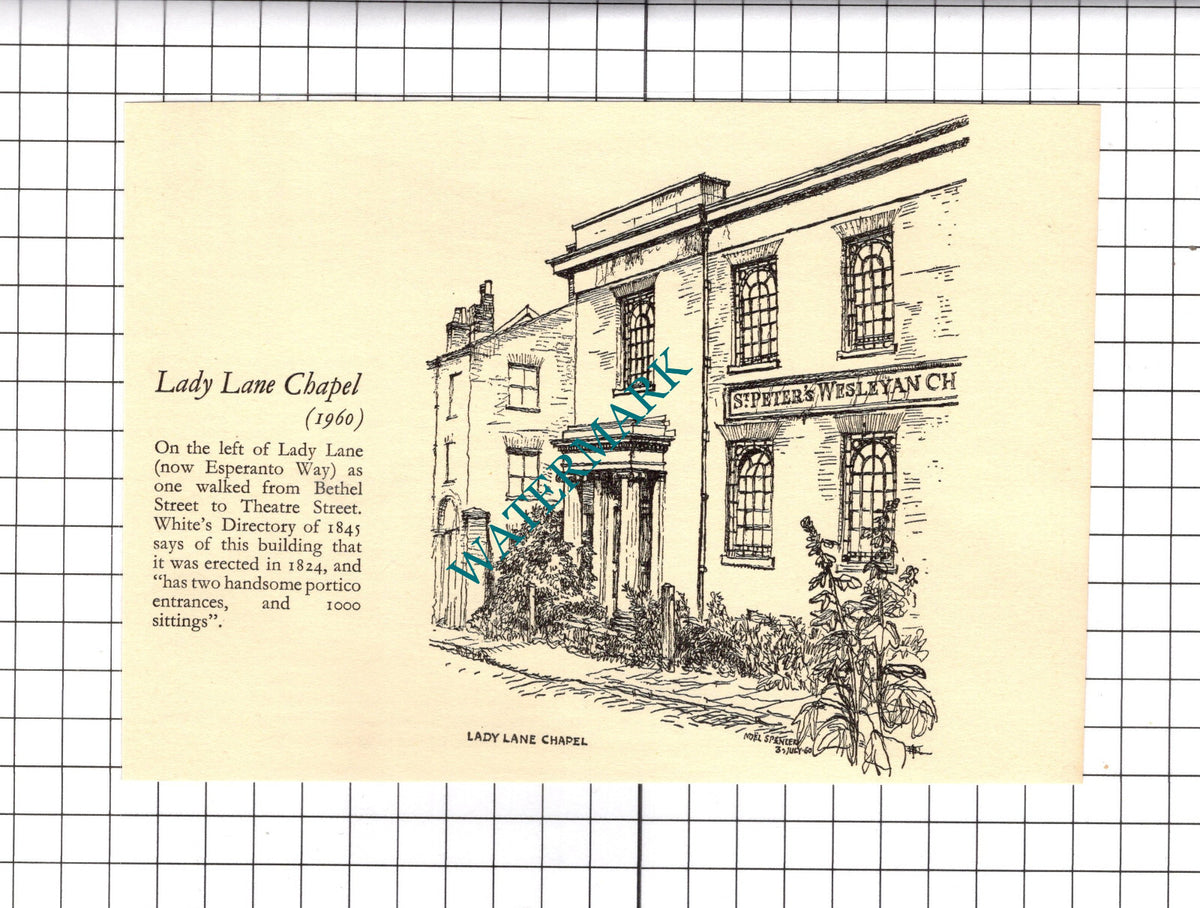 Lady Lane Chapel St Peter's Wesleyan Norwich Norfolk - c.1980' s Clipping/ Print