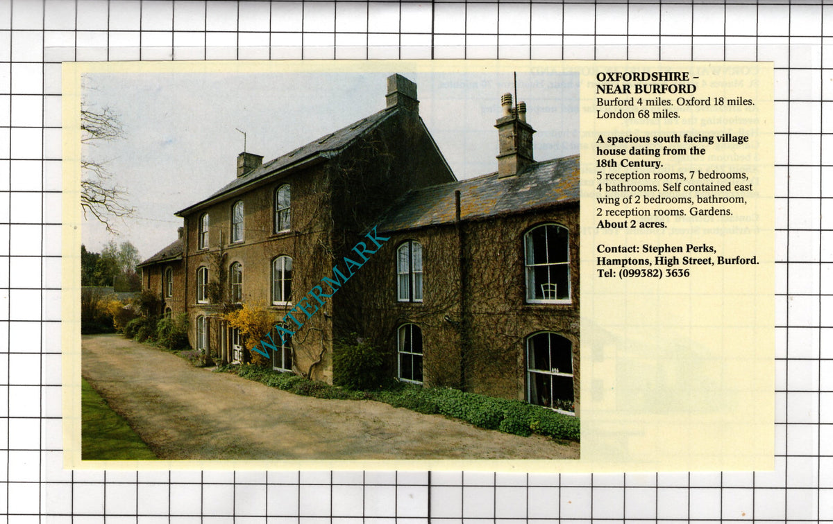 Burford Oxfordshire House Sale Advert -- 1991 Cutting
